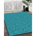 thumbnail image 3 of Ahgly Company Machine Washable Indoor Round Transitional Dark Cyan Green Area Rugs, 6' Round, 3 of 7