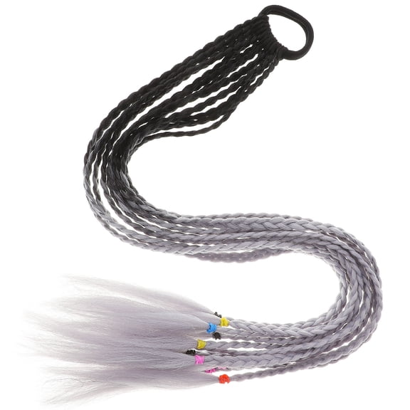 FENGGUIQU Colored Ponytail Hair Extensions 2pcs Soft Lightweight Hair Rope for Cosplay Daily Use and Fashion Styling