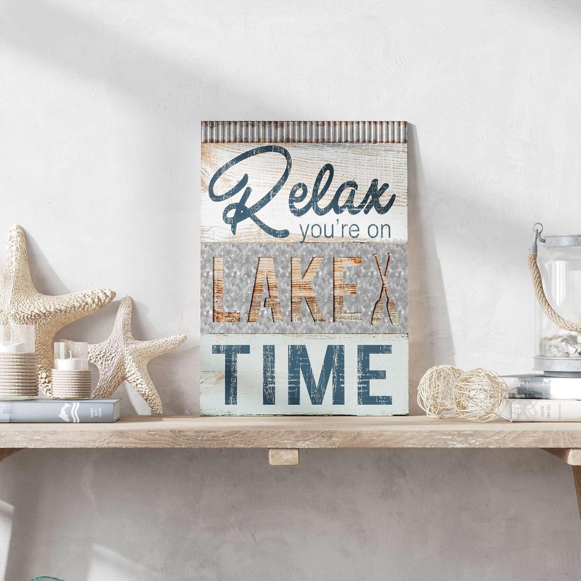 Relax, you're on Lake Time - Retro Large Metal Thermometer