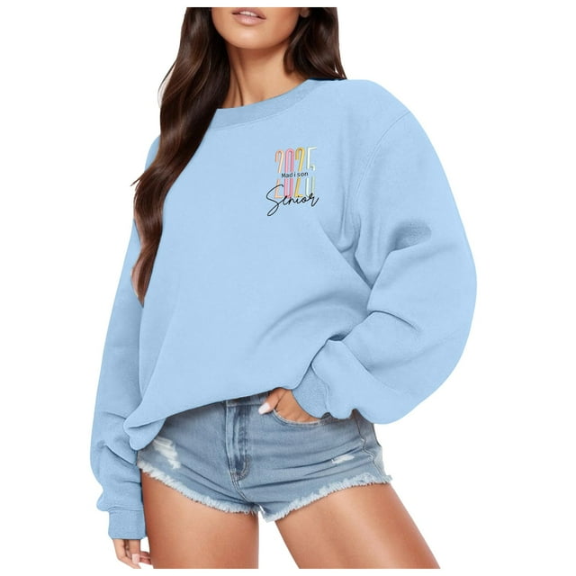 VBARHMQRT Cropped Sweatshirt Embroidered 2025 Senior Shirt Custom for Seniors Graduation