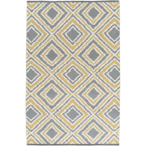 BoutiqueRugs Druid Contemporary Area Rug - Ivory, Charcoal, Mustard - 2' x 3'