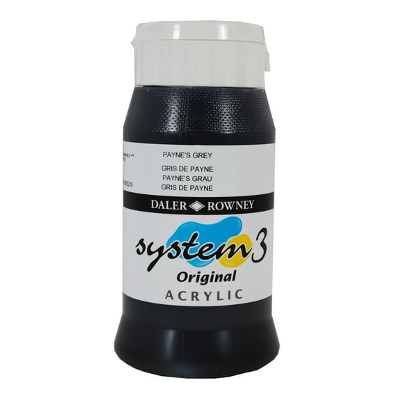 Daler-Rowney Original System 3 Acrylic, 500ml Bottle, Payne's Gray