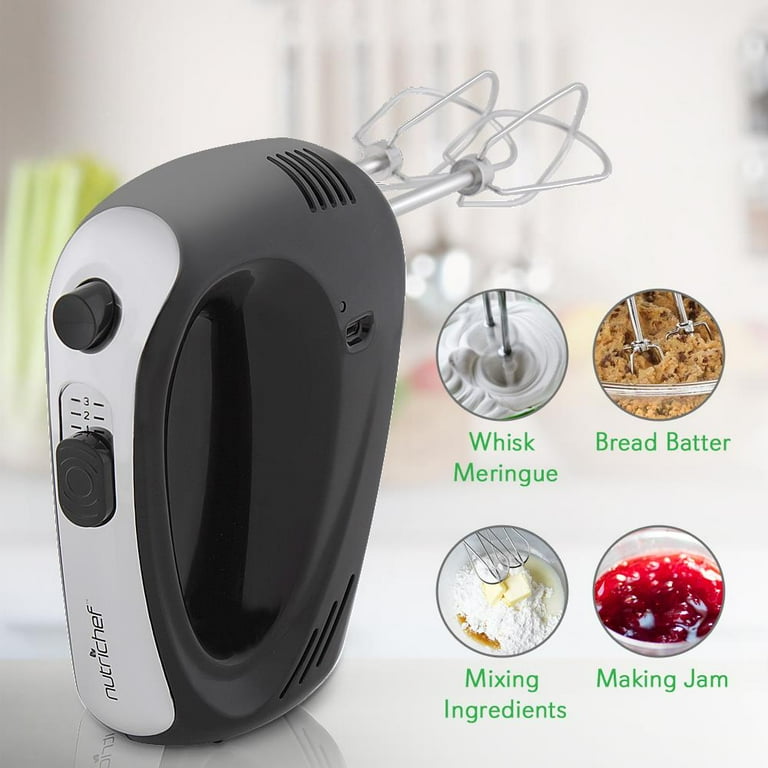 NutriChef Cordless Portable Rechargeable Electric Kitchen Hand Mixer