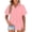 Pink, variant on Pink S WIZUTIZ Corset Tops for Women Sales Loose Fit Shirts Crew Neck Cozy Style Comfy Ladies Tshirts Plus Solid Blouse Plus Size Holiday Beach T-shirt Athletic Plain Short Sleeve Tshirt