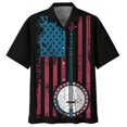 thumbnail image 4 of Camisa hawaiana con estampado 3D de guitarra de banjo para hombre, blusa con botones de instrumento musical, solapa suelta, manga corta, hawaiana, 4 of 4