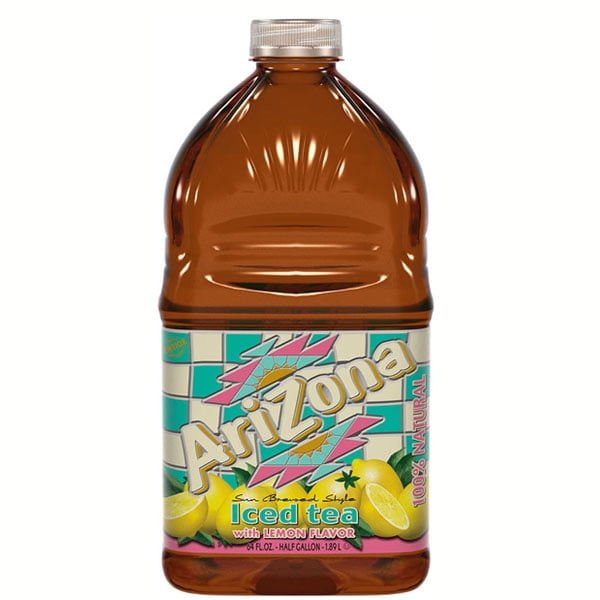 AriZona Lemon Flavor Iced Tea 64 oz Plastic Bottles Pack of 8