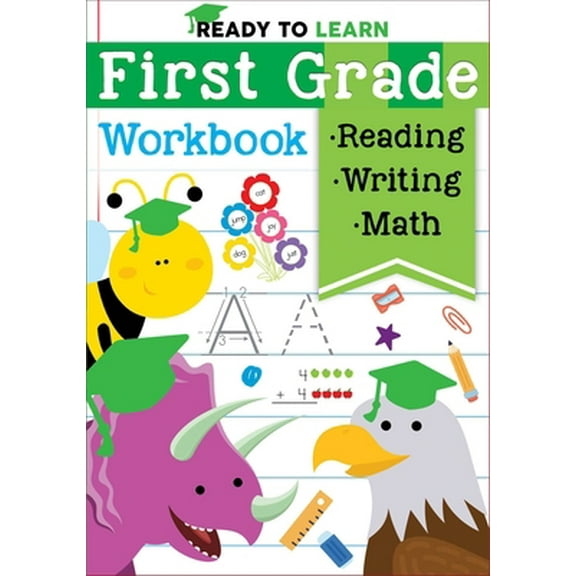 Pre-Owned Ready to Learn: First Grade Workbook: Fractions, Measurement, Telling Time, Descriptive Writing, Sight Words, and More! (Paperback) 1645173364 9781645173366