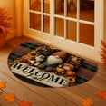 thumbnail image 5 of Thanksgiving Fall Decor Pumpkin Half Round Doormat Washable Semi Circle Rug Non Slip Half Moon Rug Floor Mat for Indoor Outdoor Bathroom Kitchen Fireplace Entryway Bath Holiday Decor, 5 of 6
