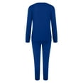 thumbnail image 3 of DHFJKG Women Pajama Sets 2 Piece Long Sleeve and Joggers Sleepwear Lightweight Solid Color Pjs Loungwear Set With Pockets Soft Homewear, 3 of 4