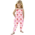 thumbnail image 2 of uublik Girls Jumpsuits 1-6 Years Casual Sleeveless Jumpsuits Spaghetti Strap Loose Overalls Rompers with Pockets Pink, 2 of 5