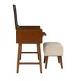 thumbnail image 4 of Linon Ensemble Coiffeuse et Tabouret en Bois Vallen Miroir Relevable 2 Tiroirs en Noyer Brun, 4 of 15
