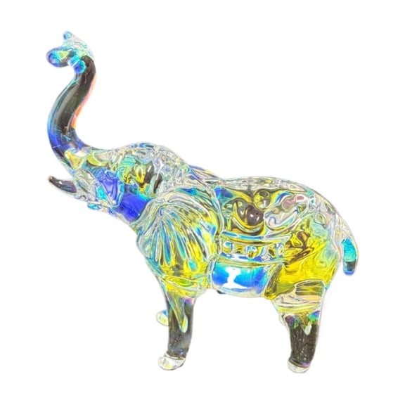 Meponn Cute Crystal Glass Elephant Figurine Gifts for Women, Handmade Elephant Statue for Home Decoration,Colorful