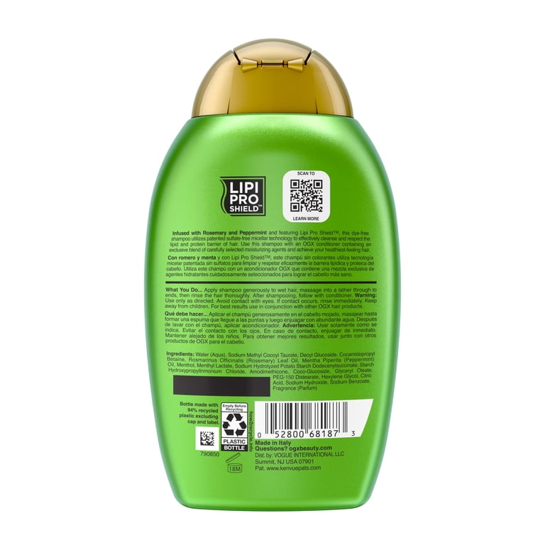 OGX Clarifying Strength Rosemary Mint Shampoo, 13 fl oz photo 7