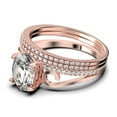 thumbnail image 4 of Gorgeous Art nouvea 2.50 Carat Oval Cut Diamond Moissanite Twirled Style Engagement Ring, Wedding Ring in 10k Solid Rose Gold, Gift For Her Silver, Rose Gold, Trio Set, Anniversary Ring, 4 of 4