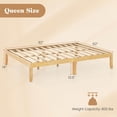 thumbnail image 3 of Costway Queen Size Wooden Platform Bed Frame 14" with Rubber Wood Legs Under-bed Storage Beige, 3 of 9