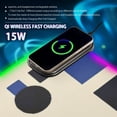 thumbnail image 2 of Abstract Squares and Circles Wireless Charging RGB Gaming Mouse Pad Large Keyboard Mat Rubber Base 13 Light Modes, 2 of 6