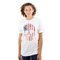 thumbnail image 3 of Cute Distressed American Flag Skull Women's Plus Size Graphic Tee Brisco Brands 2X, 3 of 6