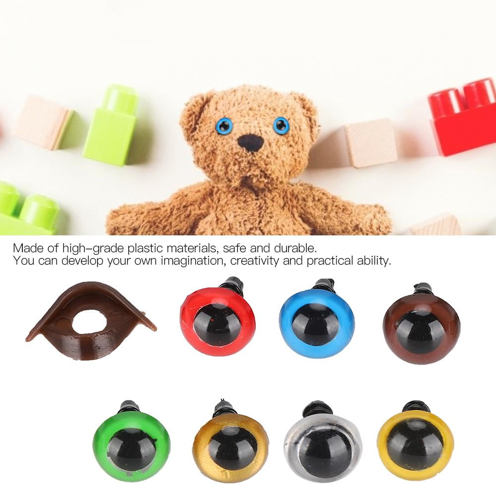Plastic Safety Eyes and Noses for Crochet (10 Colors). Assorted Stuffed Animal  Eyes for Crochet, Dolls, Teddy Bear, Button, Toy & Crafts (6mm-14mm) 