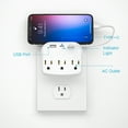 thumbnail image 6 of Multi Outlet Wall Plug, KOSIY Non Surge Power Strip with USB Fast Charge for Dorm Home Travel, Gray, 6 of 9