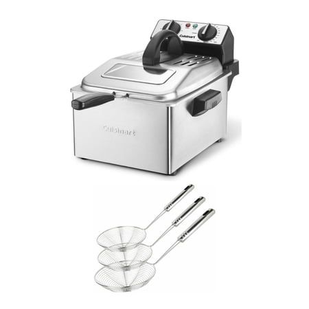 Cuisinart 4-Quart Deep Fryer with Set of 3 Strainer Skimmer