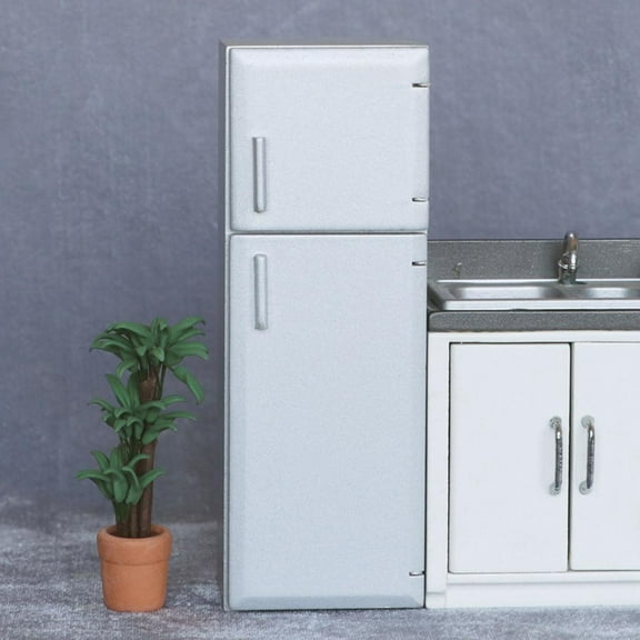 Refrigerador de a 1:12 para muebles de cocina casa de accesorio DIY escenas de la decoración- Vintage Salvador Dali Casa de muñecas en miniatura