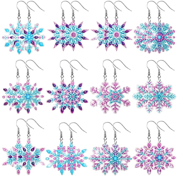 Kit de Manualidades Remuuly Pendientes de Navidad 12 Pares 5x5 cm