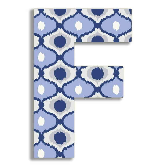 The Stupell Home Decor Collection Stupell Industries Oversized Blue Ikat Hanging Initial