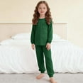 thumbnail image 6 of Fesfesfes Kids Solid Color Long Sleeve Top and Pants Set Casual Comfortable Outfit for Boys Girls Age 5 to 14 Years Soft Everyday Wear Matching 2 Piece Coordinated Clothes(Green,7-8 Years), 6 of 9