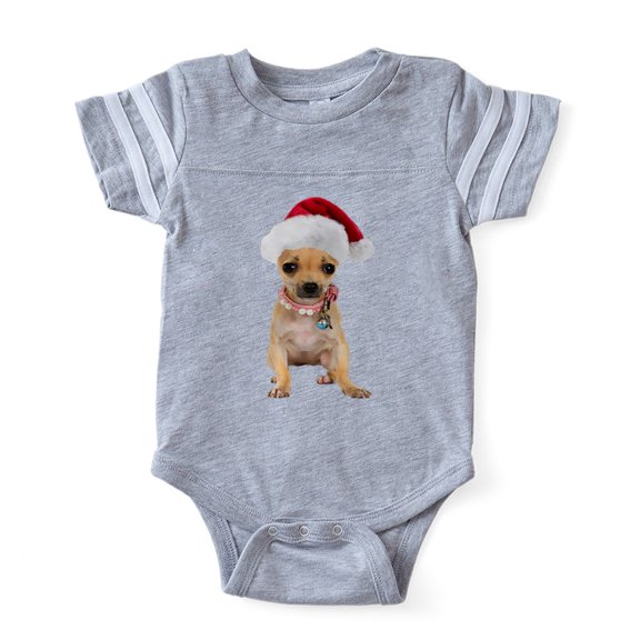 CafePress - Chihuahua Santa - Cute Infant Baby Football Bodysuit