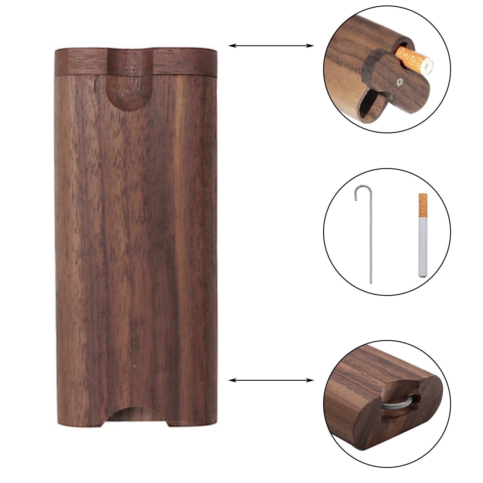 Hesroicy SpaceSaving Wood Storage Box with TwistLid and DustProof