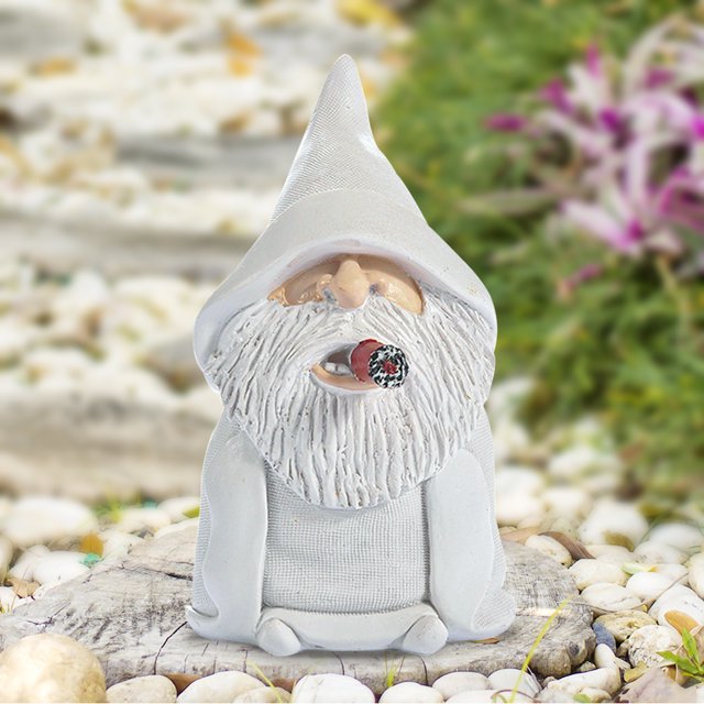 Estatua Del Mago Goblin Estatua Resina Artesanía Enano Paisaje Regalo especial para amigo (Sin gesto
