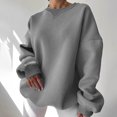 thumbnail image 4 of Gibobby Sudaderas para Mujer Sudadera suelta casual con estampado navideño de manga larga con cuello redondo para mujer de manga larga(Gris,G), 4 of 5