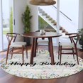 thumbnail image 5 of Birthday Round Rug 5ft Washable Circle Kitchen Rugs Non Slip Colorful Confetti Ribbons Polka Dots Vintage Wood Large Area Rug Indoor Floor Carpet for Bedroom Living Room Office Dining Room Nursery, 5 of 8