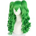 thumbnail image 2 of Peluca para cosplay, pelo sintético, color verde, de Lolitas Curlys, anime, 2 of 3