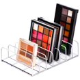 thumbnail image 1 of JessLab Palette Organizer, 7-Section Divided Plastic Makeup Organizer Eyeshadow Contour Blush Holder Cosmetics Storage for Bathroom Vanity Countertop, Transparent, L, 1 of 10