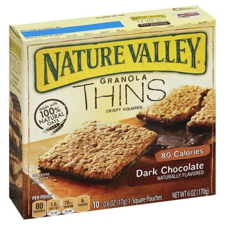 Nature Valley Granola Thins 80 Calorie Dark Chocolate Crispy Squares - 10 CT