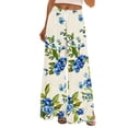 thumbnail image 3 of Xuyuer Women's Casual Random Print Loose Wide Leg Drawstring Elastic Waist Pocket Pants - Casual Lounge Trousers, Women's Pants, 3 of 4