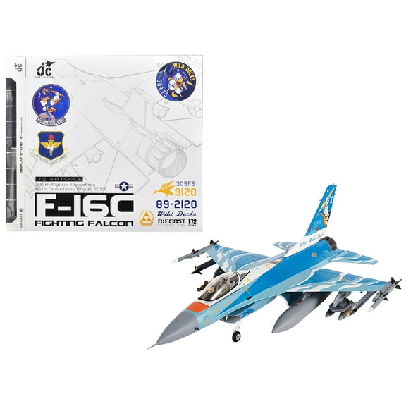 Lockheed F-16C Fighting Falcon Fighter Aircraft "Wild Ducks" (2022) United States Air Force 1/72 Diecast Model by JC Wings