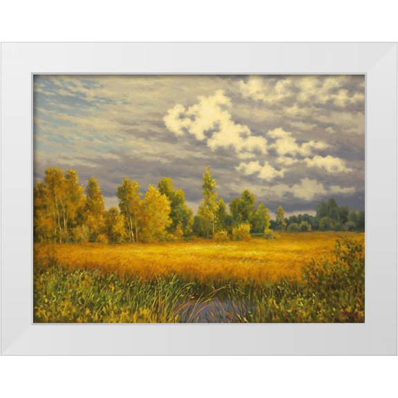 Adamov, Alexey 14x12 White Modern Wood Framed Museum Art Print Titled - Clouds in Summer