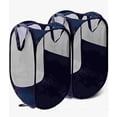 thumbnail image 1 of 2 Piezas Cesta Plegable De Malla Para Ropa Sucia Organizador Negro Calado, 1 of 4