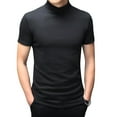 thumbnail image 3 of iiniim Mens Basic Turtleneck Short Sleeve T-Shirts Slim Fit Undershirt Solid Knitwear Sweaters, 3 of 7