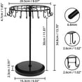thumbnail image 2 of Black Metal Rotating Jewelery Holder (23 Hooks) - H34.8 x W20.5 cm - Jewelery Display Tower - Necklace, Bracelets, Rings and Earring Holder, 2 of 5