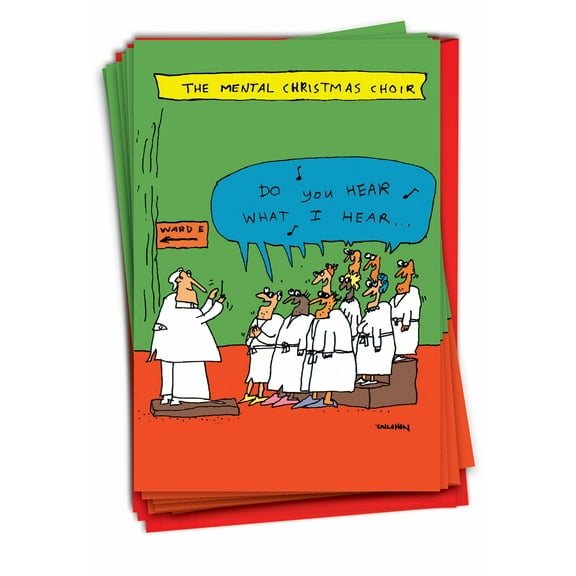 Pack of 12 Christmas Greeting Cards (1 Design, 12 Cards) - Insane Choir
