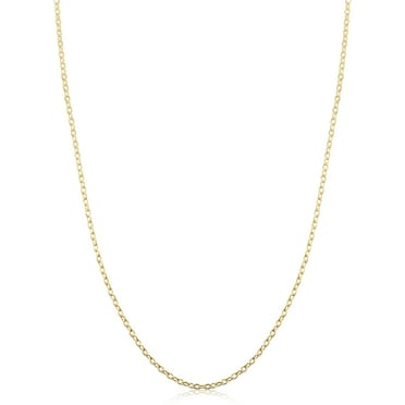 KoolJewelry Yellow Gold Over Sterling Silver Cable Chain Necklace (1.6 mm, 24 inch)