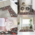 thumbnail image 6 of Coffee Cafe Vintage Anti-Fatigue Kitchen Rug Set of 2 Red Black Retro Farmhouse Cushioned Kitchen Floor Standing Mat Waterproof Non-Slip Kitchen Mat and Rugs PVC Ergonomic Comfort Foam Rug, 6 of 6