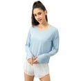 thumbnail image 2 of Baiways Women'S Summer and Autumn Loose Sports Sunscreen Shirt, Long Sleeve Upf50+ UV Protection, Cool Breathable off Shoulder Sleeve, Fitness Running Yoga Clothing, 2 of 9