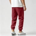 thumbnail image 7 of Dwellite Men Casual Linen Jogger Pants Relaxed Fit Trousers Elastic Waist Drawstring Sweatpants with Pockets Deep Red 3XL, 7 of 7