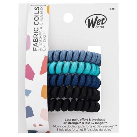 The Wet Brush Coils Hair Scrunchies - Blue Solids