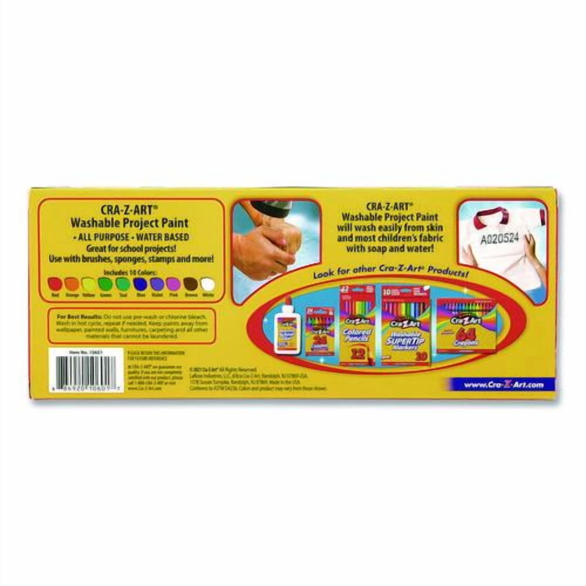 Washable Project Paints, 10 Assorted Colors, 2 oz Bottles, 10/Pack | Bundle of 2