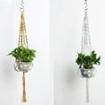 thumbnail image 4 of enqiretly Plant Hanging Planter Rope Basket Home Hotel Flower Pot Holder Ceiling Mounted Plant Hanger Brown, 4 of 9